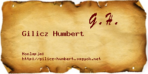 Gilicz Humbert névjegykártya